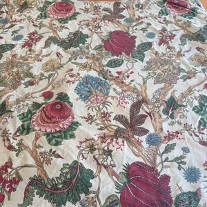 Pottery Barn Wells Palompore jacked flannel, piped edge queen duvet cover